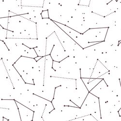 Star Charts in Raisin on White