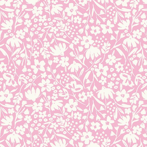 Spring Silhouette in Cream on Peony Pink