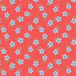 Summer Daisies in Firecracker Red