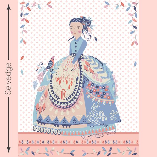 Calliope Quilt Panel in Bluebell