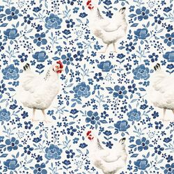Country Floral Chickens in Delft