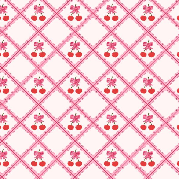 Coquette Cherry Tile in Pink