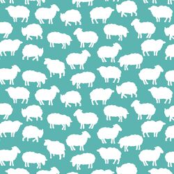 Sheep Silhouette in Seafoam