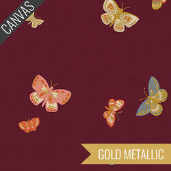 Butterfly House Canvas in Burgundy Metallic