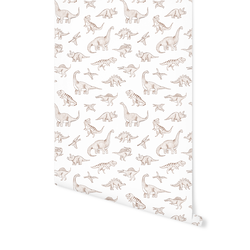 Sketched Dinosaurs in Taupe