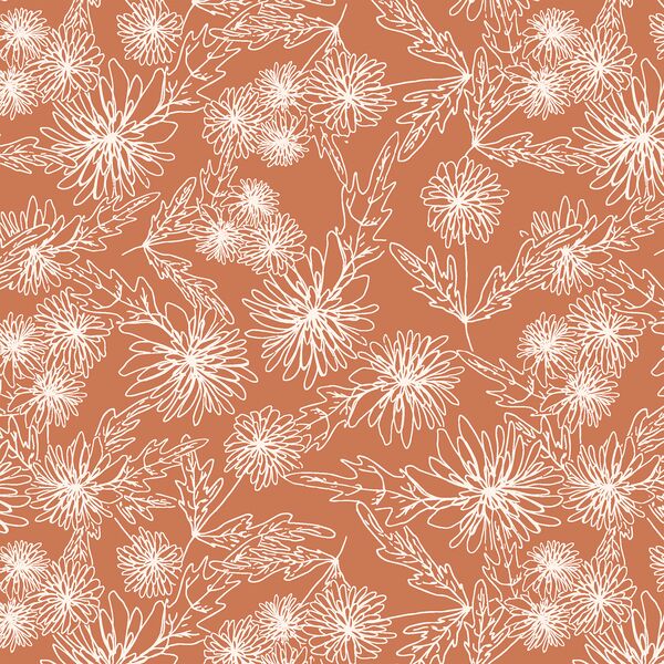Chrysanthemum Sketch in Berry