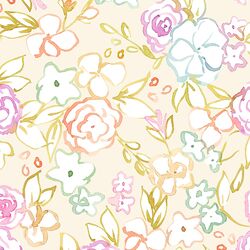 Floral Outline in Ivory