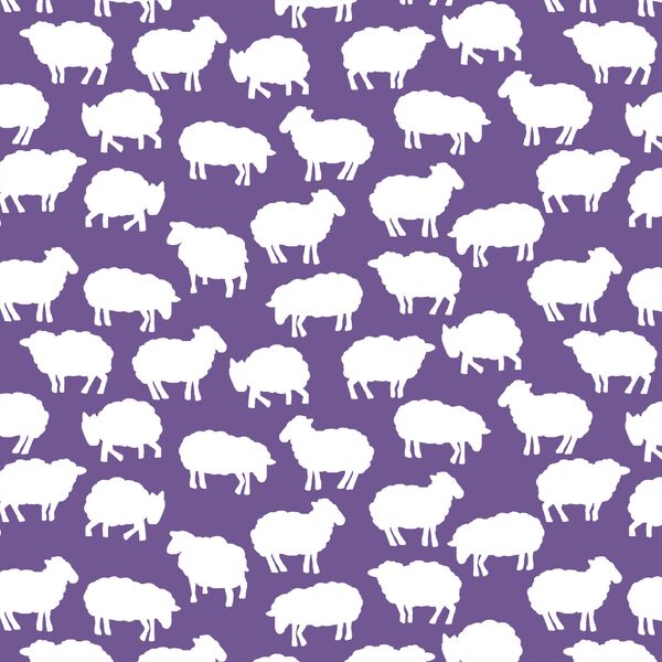 Sheep Silhouette in Ultra Violet