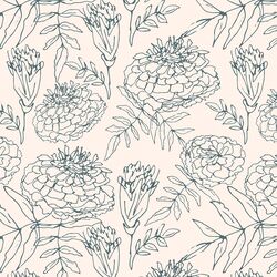 Marigold Sketch in Marine Blue