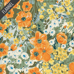 Golden Days Flannel in Garden
