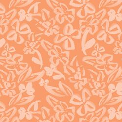 Painted Floral in Peach on Soft Nectarine