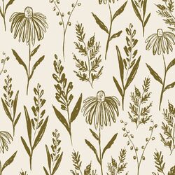 Big Perennials in Olive on Cream
