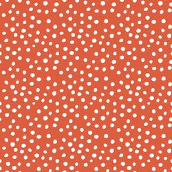 Little Modern Polka Dot in White on Heart Red