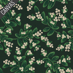 Mistletoe Canvas in Evergreen Unbleached Metallic