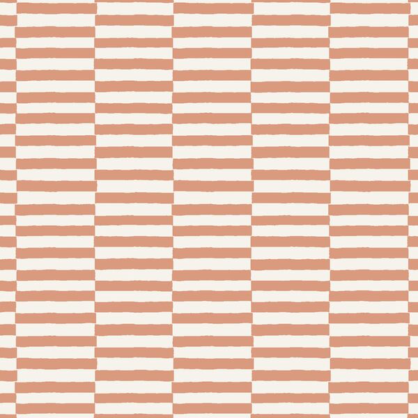 Wide Checker Stripe in Pink Clay