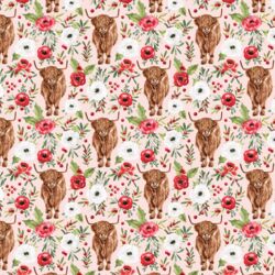 Little Festive Highland Cow in Pink