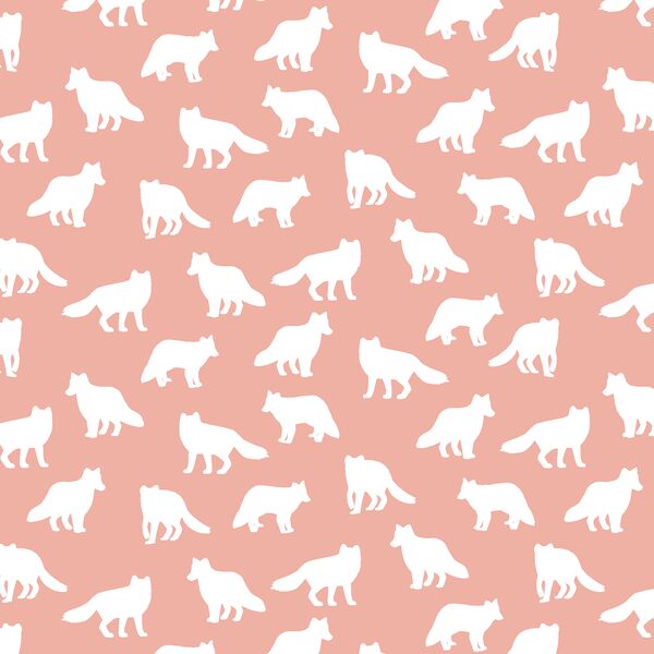 Little Fox Silhouette in Peony