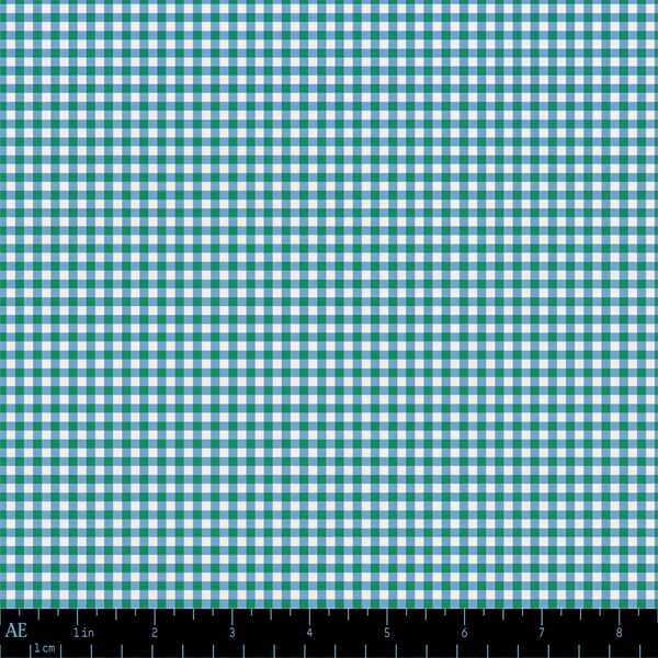 Mercerie Gingham in Teal Soda
