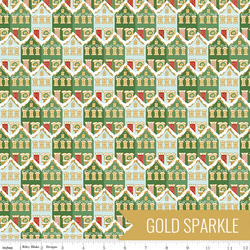 Christmas Houses in Green Sparkle