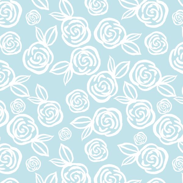 Tea Roses in Hydrangea Blue