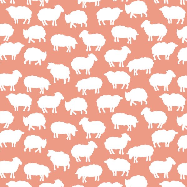 Sheep Silhouette in Grapefruit