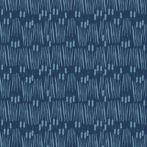 Wild Cattails in Navy