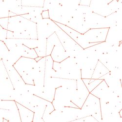 Star Charts in Grapefruit on White