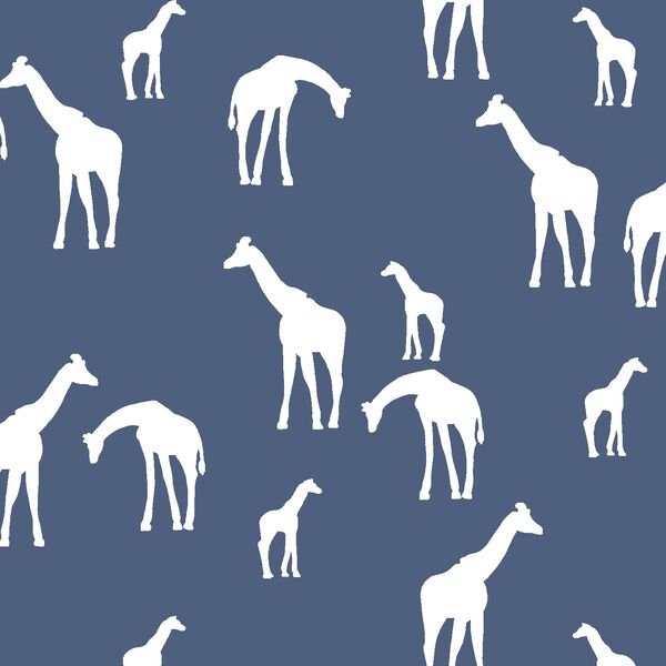 Giraffe Silhouette in Midnight