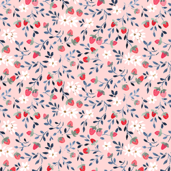 Strawberry Vines in Blossom