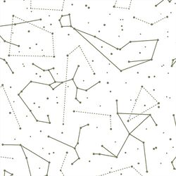 Star Charts in Olive on White
