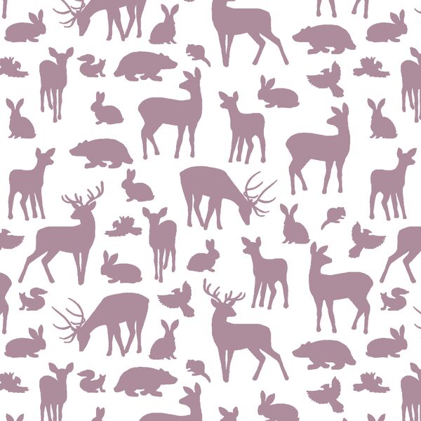 Forest Friends in Celestial on White