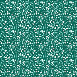 Winter Floral in Pine Green