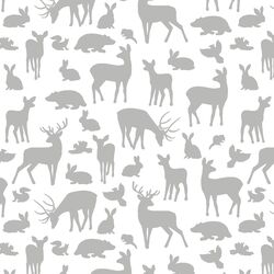 Forest Friends in Pebble on White