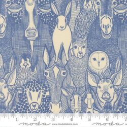 Barnyard Faces in Cobalt