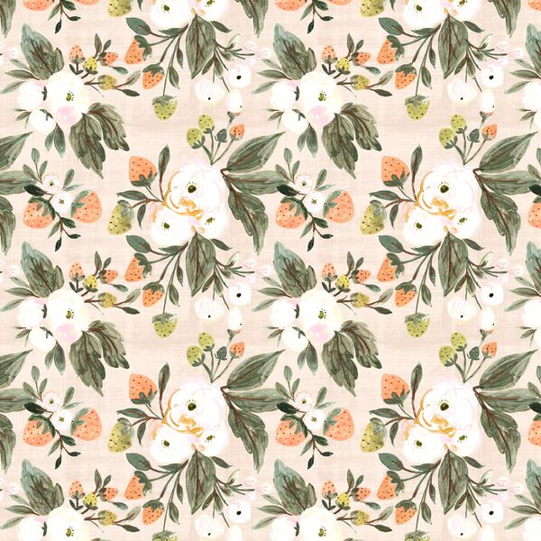 Little Strawberry Floral Clusters in Vintage Blush