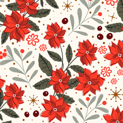 Festive Poinsettia in Winter White