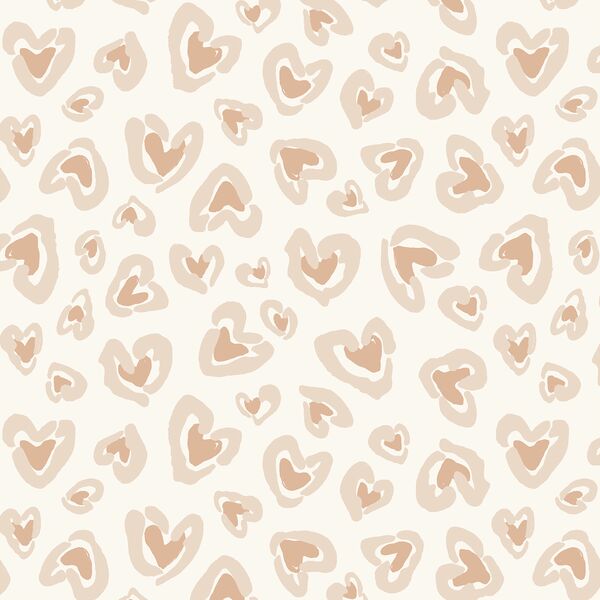 Large Wild Hearted in Latte Cream and Pearl