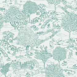 Playground Toile in Dusty Teal