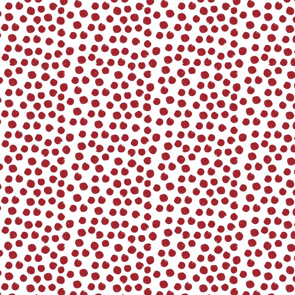 Painted Dot in Berry Red on White