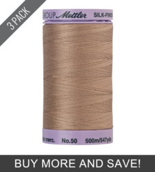 Caramel Cream (9104-0285) - Silk Finish Cotton 50wt - 547 Yards (3 Pack)