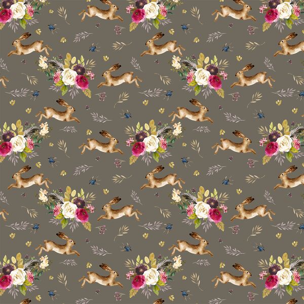 Small Autumn Bunnies in Dark Taupe