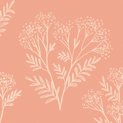 Large Tiny Buds Sketch in Coral