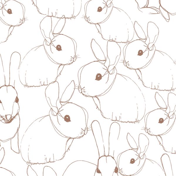 Large Bunny Sketches in Bark
