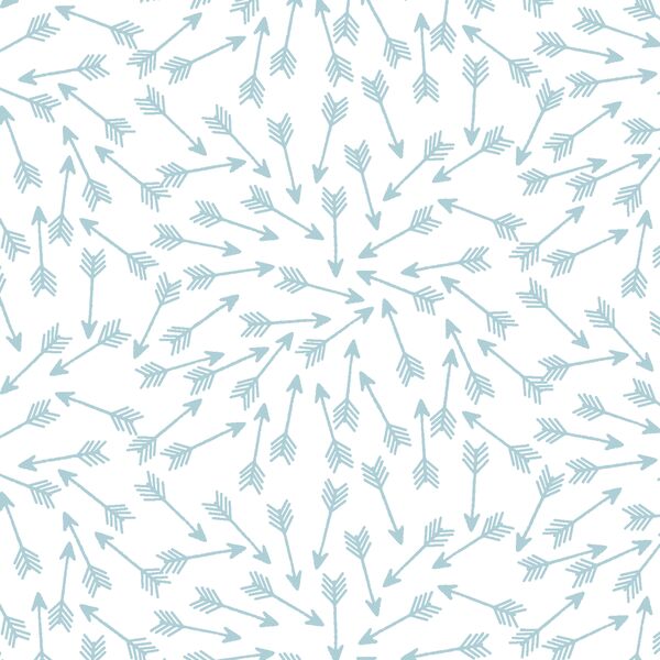 Arrows in Powder Blue on White