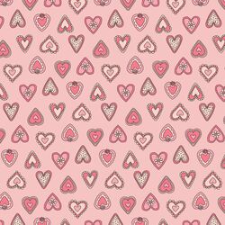 Vintage Hearts in Bright Rose