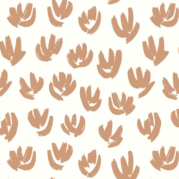 Boho Blooms in Tan on Ivory