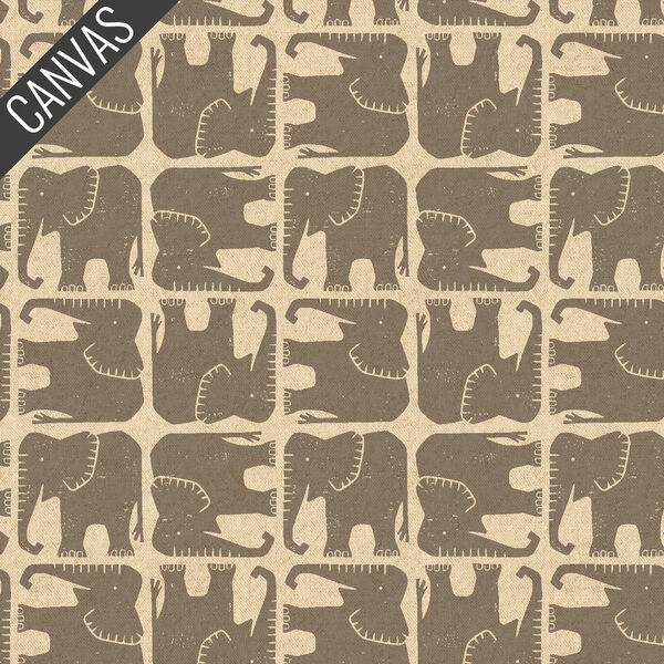 Jolly Elephant Canvas in Gray Unbleached