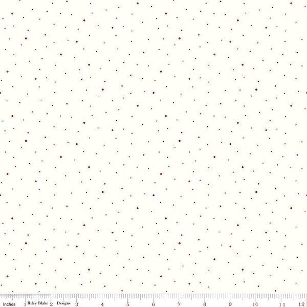 Dapple Dot in Barn Red on White