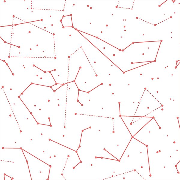 Star Charts in Poppy on White