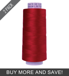 Country Red (9150-0504) - Silk Finish Cotton 50wt - 2000 Yards (2 Pack)